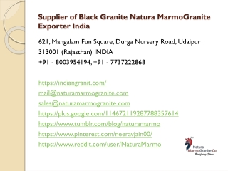 Supplier of Black Granite Natura MarmoGranite Exporter India