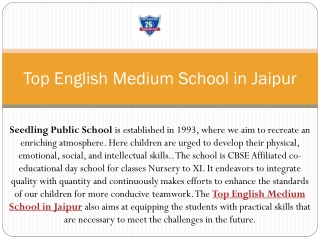 Top English Medium School in Jaipur - SPS