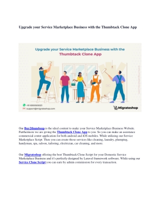 Upgrade your Service Marketplace Business with the Thumbtack Clone App