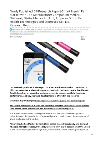 Smart Insulin Pen Market Research Report