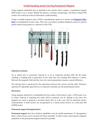 Understanding motors having Permanent Magnet