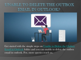 Guidance For Unable To Delete The Outbox Email In Outlook?