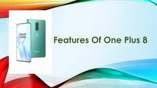 Features Of One Plus 8