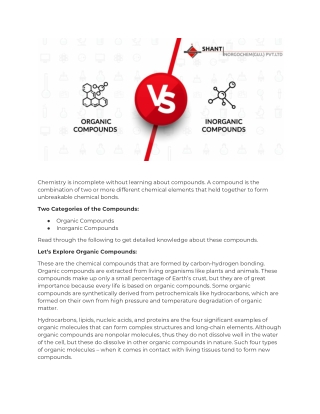 Organic vs Inorganic Compounds: 18 Basic Differences