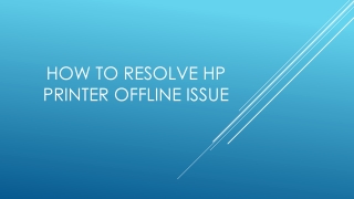 HP Printer Showing Offline