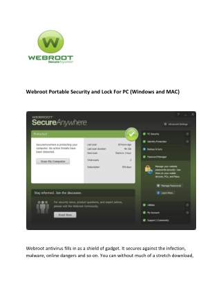 Webroot Portable Security and Lock For PC (Windows and MAC)