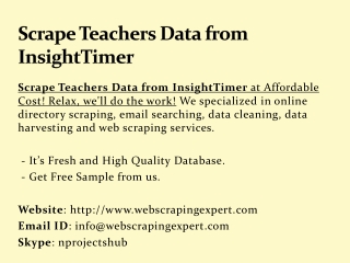 Scrape Teachers Data from InsightTimer