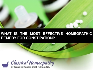 What is the Most Effective Homeopathic Remedy for Constipation?