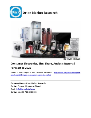 Consumer Electronics Growth, Size, Share, Industry Report and Forecast 2019-2025