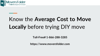 Know the Average Cost to Move Locally before trying DIY move