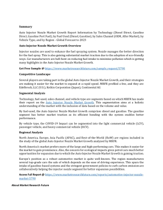 Auto Injector Nozzle Market Growth