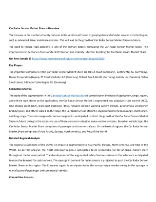 Car Radar Sensor Market Share