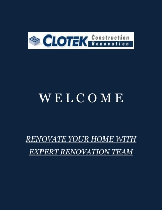 RENOVATE YOUR HOME WITH EXPERT RENOVATION TEAM