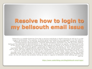 Resolve how to login to my bellsouth email issue