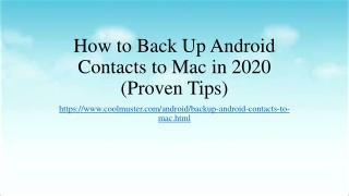 How to Back Up Android Contacts to Mac in 2020 (Proven Tips)