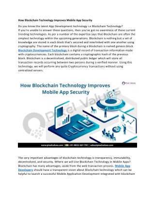 How Blockchain Technology Improves Mobile App Security