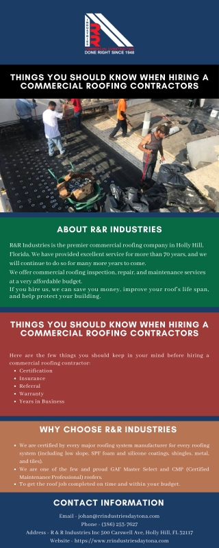 Things You Should Know When Hiring A Commercial Roofing Contractors