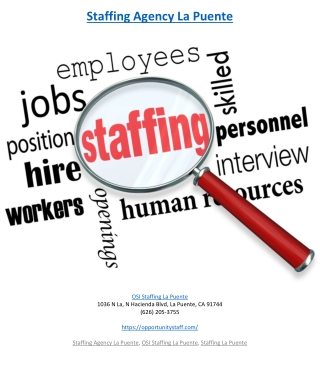 Staffing Agency La Puente