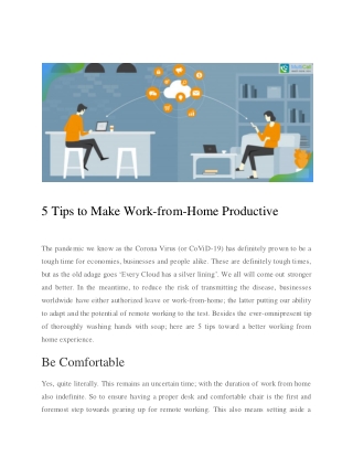 5 Tips to Make Work from Home Productive