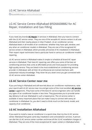 LG AC Repair Service in Allahabad