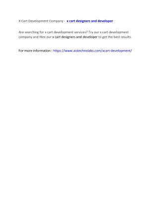 X Cart Development Company -  x cart designers and developer
