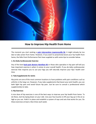 How to Improve Hip Health from Home