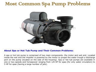 Most Common Spa Pump Problems