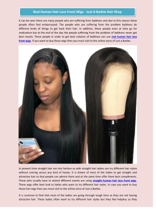 Real Human Hair Lace Front Wigs - Just A Barbie Hair Shop