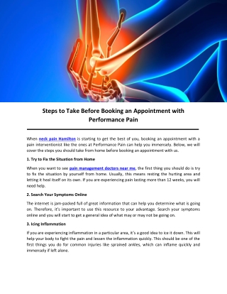 Steps to Take Before Booking an Appointment with Performance Pain