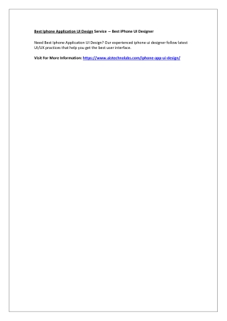 Best Iphone Application UI Design Service – Best iPhone UI Designer