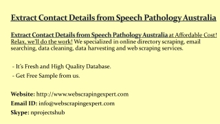 Extract Contact Details from Speech Pathology Australia