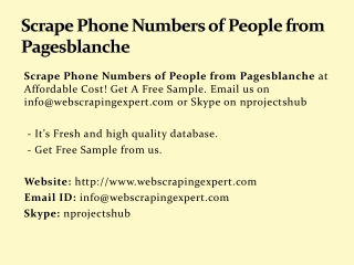 Scrape Phone Numbers of People from Pagesblanche