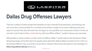 Dallas Drug Offenses Lawyers