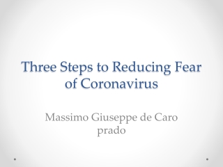 Massimo Giuseppe de Caro prado - Three steps to reducing fear of coronavirus disease
