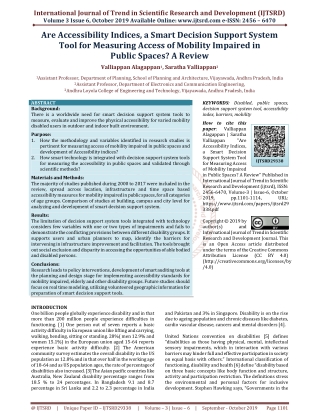 Are Accessibility Indices, a Smart Decision Support System Tool for Measuring Access of Mobility Impaired in Public Spac