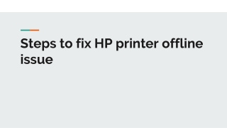 Steps to fix HP printer offline issue