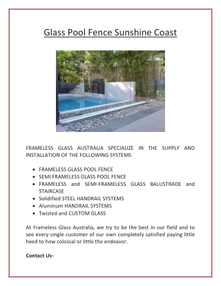 Glass Balustrade Brisbane