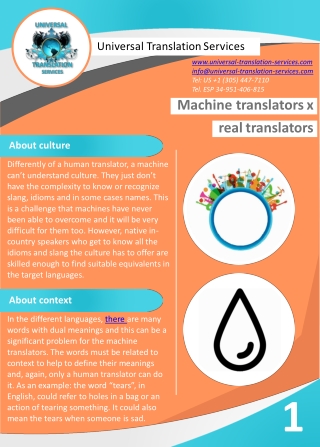Machine Translators Versus real translators