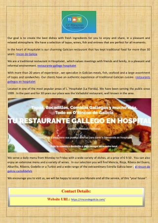 Restaurante gallego hospitalet rincondegalicia.com