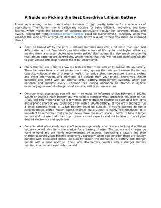 A Guide on Picking the Best Enerdrive Lithium Battery