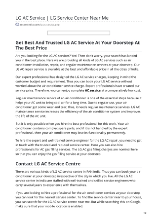 Find LG AC Service Center Number 9266608882 | LG AC Service Near Me