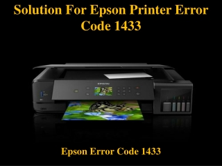 Solution For Epson Printer Error Code 1433