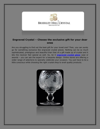 Engraved Crystal – Choose the exclusive gift for your dear ones