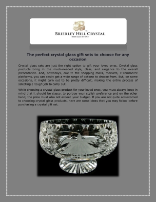 The perfect crystal glass gift sets to choose for any occasion