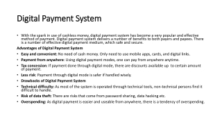 Digital Payment System