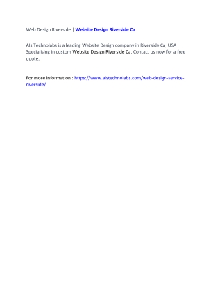 Web Design Riverside | Website Design Riverside Ca