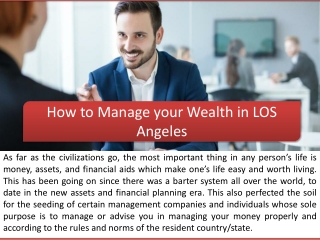 How to Manage your Wealth in Los Angeles