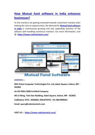 How Mutual fund software in India enhances businesses?