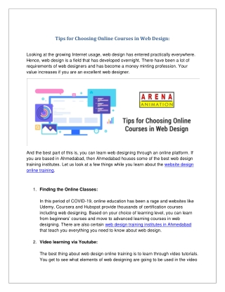 Web Design Online Courses in Ahmedabad
