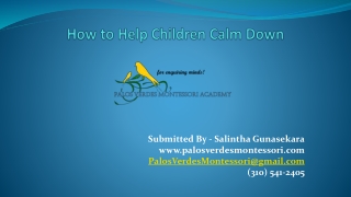 How to help children calm down